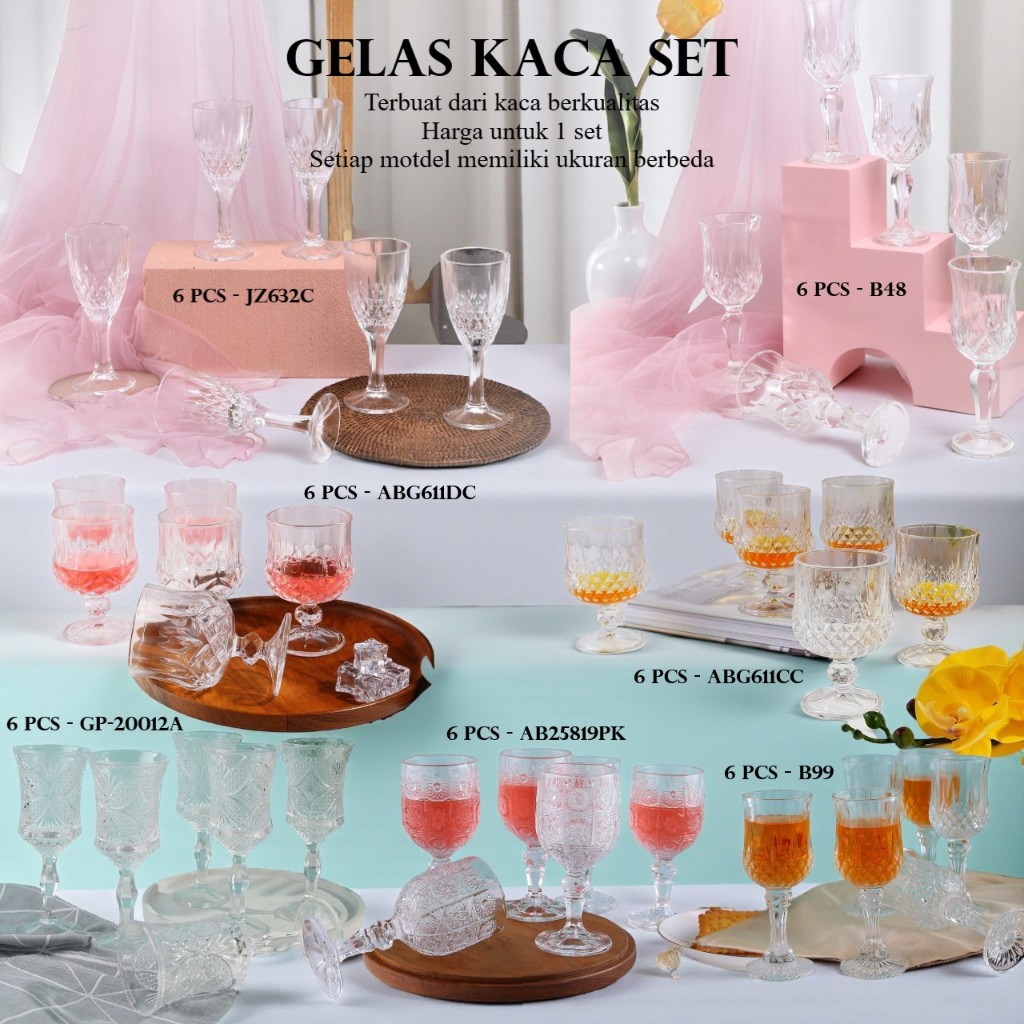 CAPODIMONTE Gelas / Cangkir Kaca Signature Set