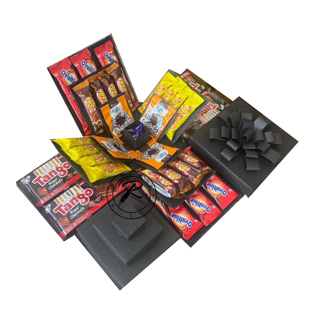 Explosion Box Snack Box Kado Unik Hampers Box Snack Box 3 Layer 1 kotak kecil 17x17cm