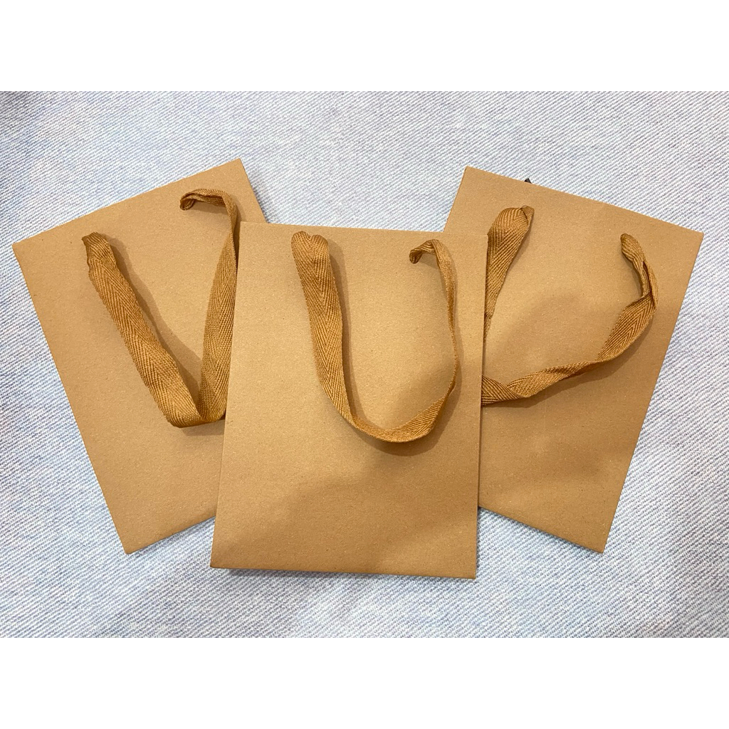 paper bag coklat tali  kain mini