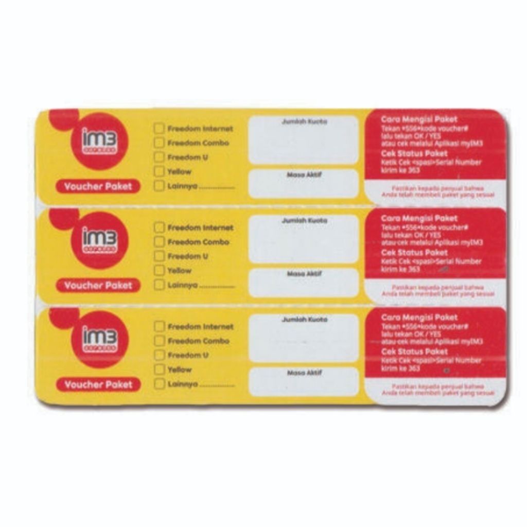 voucher blank Indosat voucher kosongan Indosat