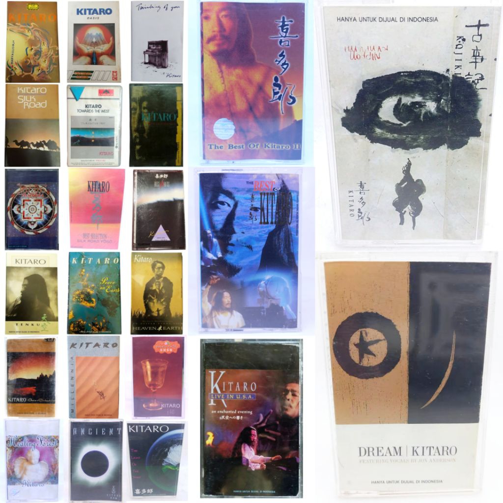 Kaset pita KITARO - kojiki - the best of 1 2 - healing forest - best selection - asian cafe - ancien