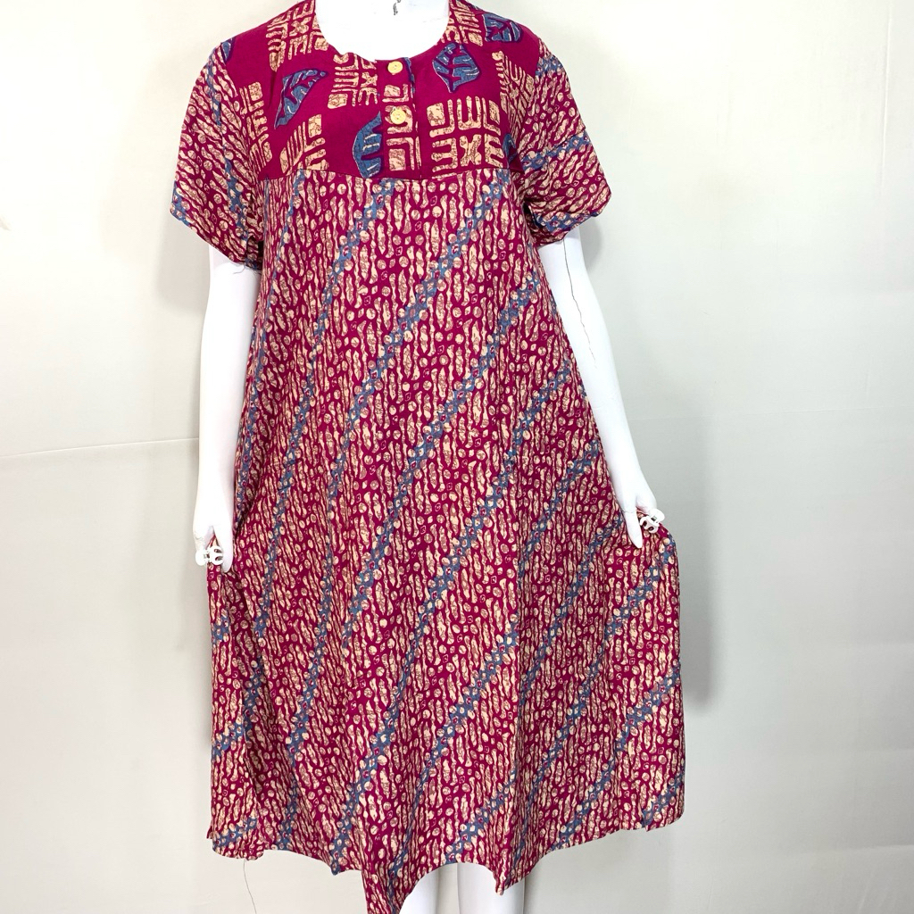 Sikobajutidur - Sutra Ungu Klok Daster Busui Batik Kancing | Sutra Ungu Klok | Batik Sutra Ungu | Da