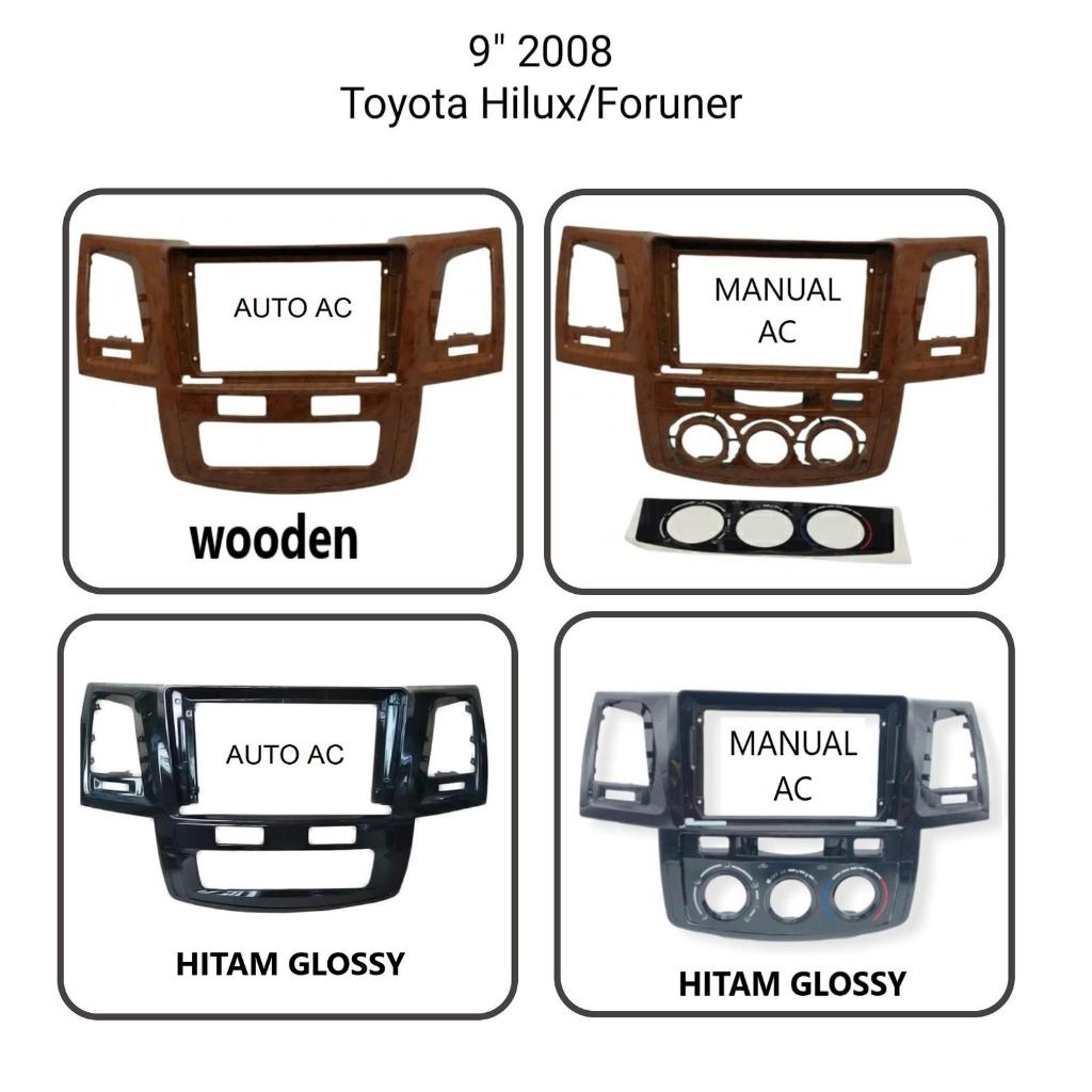 FRAME HEADUNIT ANDROID 7 INCH / 9 INCH / 10 INCH TOYOTA FORTUNER HILUX VIGO 2008 - 2014 MANUAL AC / 
