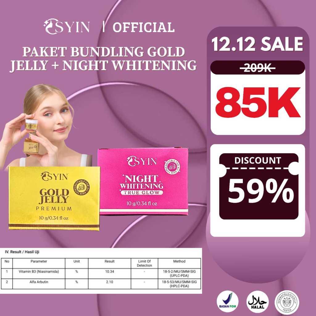 PAKET Bundling Gold Jelly Premium + Night Whitening True Glow Osyin Glow