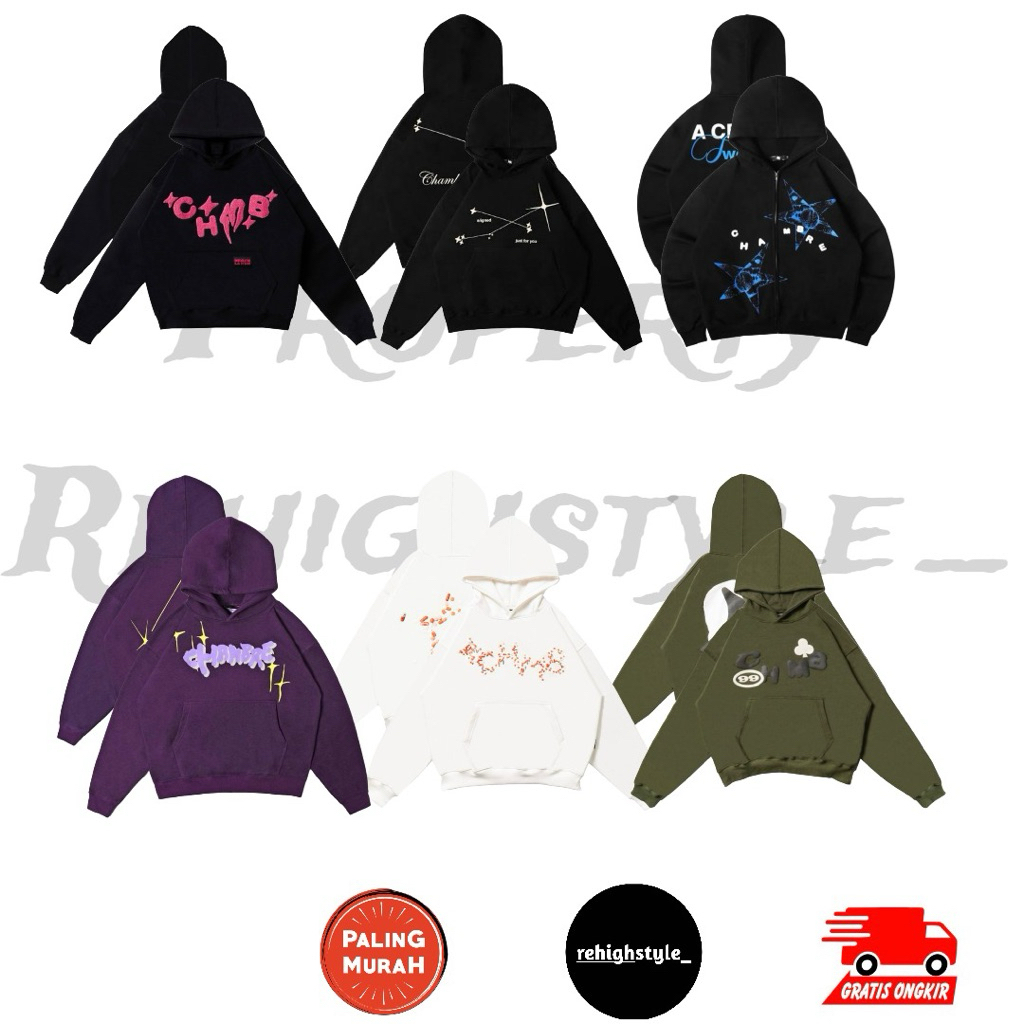 ZIP / HOODIE CHAMBREDELAVAIN BOXY UNISEX / CHAMBRE X MIRACLE OG BLACK / CHAMBRE X CLOVER LUCKY