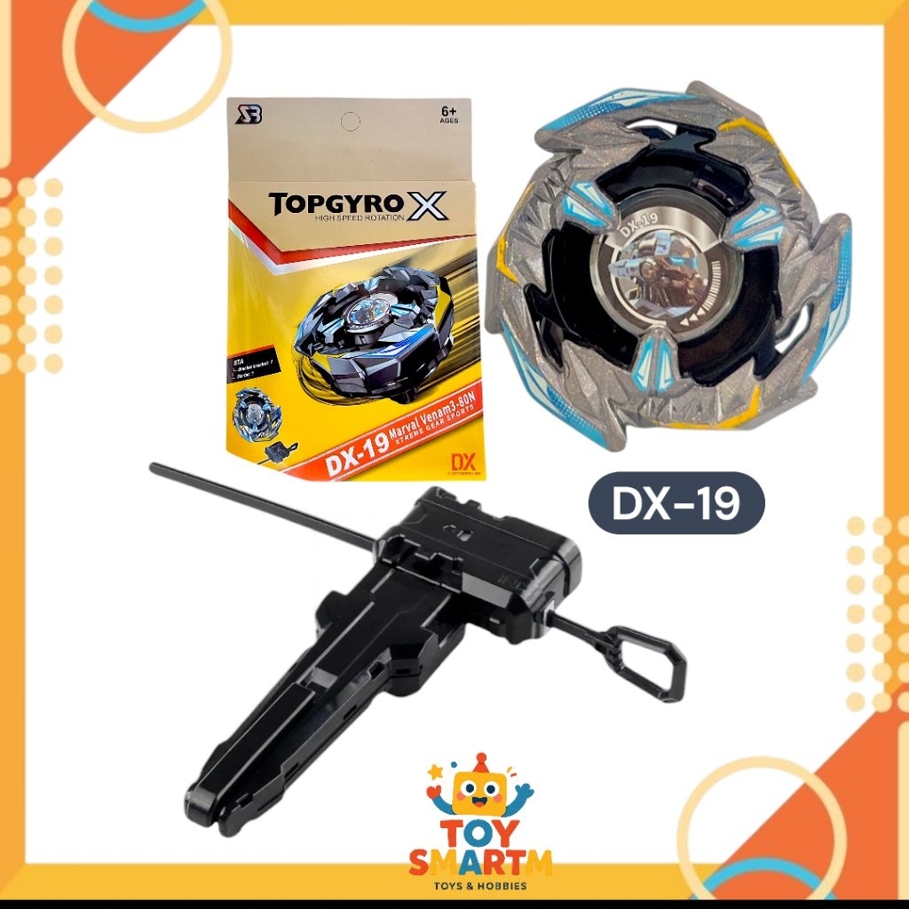 Mainan Gangsing x BX DX-19 Gasing Battle Topgyro X set launcher grip