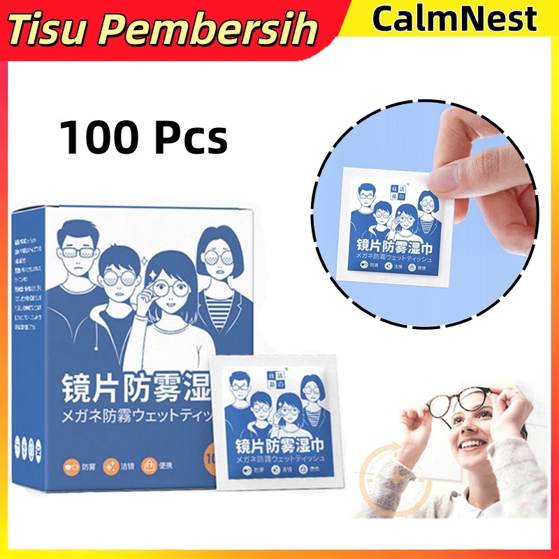 Tisu Pembersih Kacamata Anti Fog Anti Embun,1 BOX isi 100 PCS,Tisu Lensa Sekali Pakai,Pembersih Lens