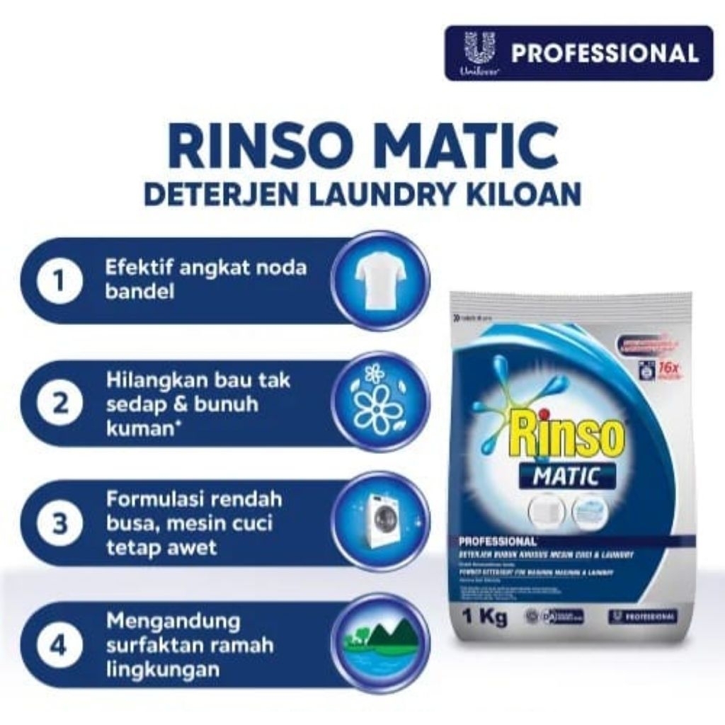 RINSO DETERJAN BUBUK 1 KG & 3 KG