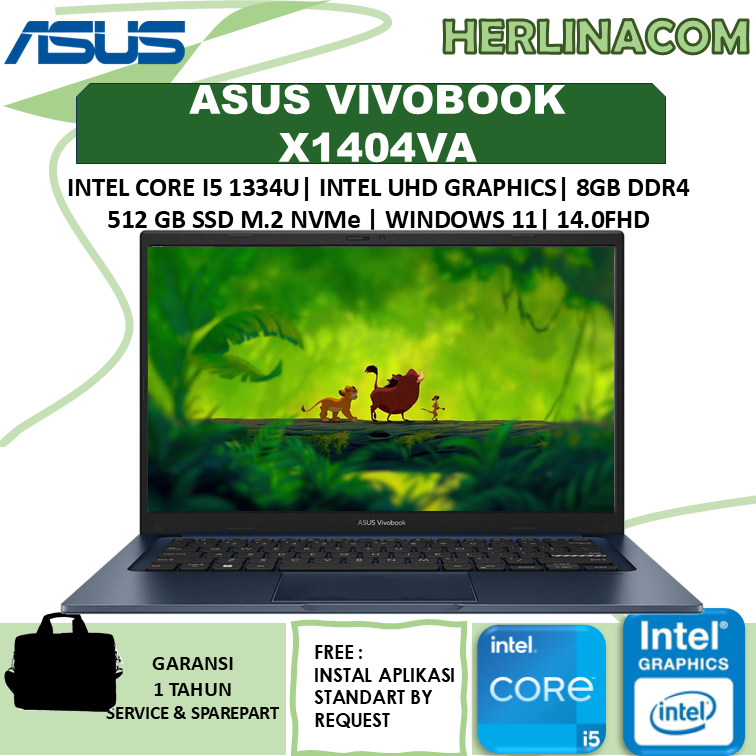 LAPTOP ASUS VIVOBOOK 14 X1404VA CORE i5 1334U 8GB 512GBSSD W11 14 FHD