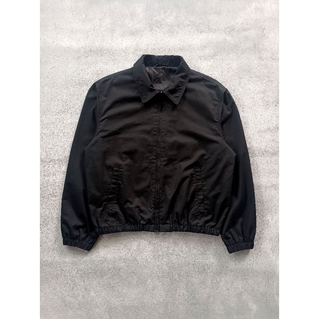 Work Jacket Harrington Cotton Canvas Casual Black Blouson Outter Boxy Fit By Musinsa Standard Bean P