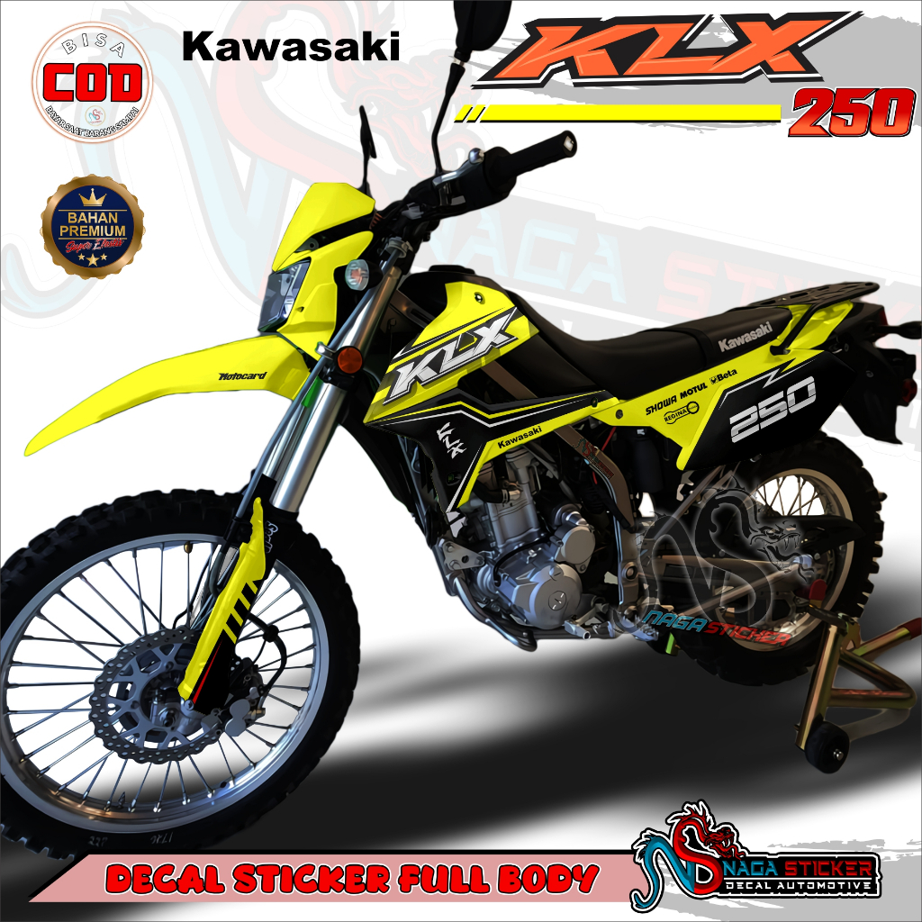 Bisa COD Decal Sticker Full Body KAWASAKI KLX 250  Motif SIMPEL KLX2505 STICKER Custom Dekal