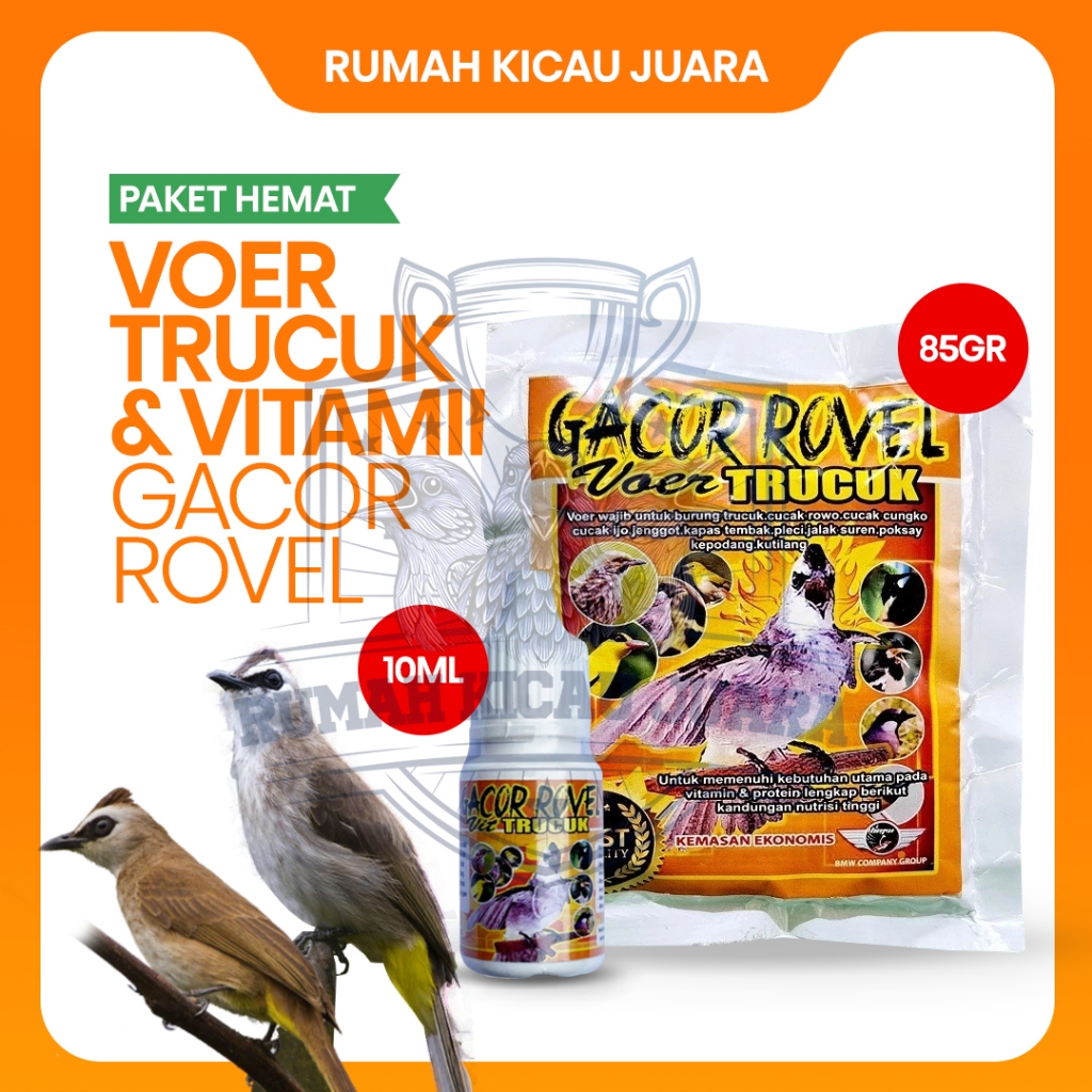 [PAKET HEMAT TRUCUK GACOR] VOER GACOR ROVEL TRUCUK 85G + GACOR ROVEL VIT TRUCUK 10ML