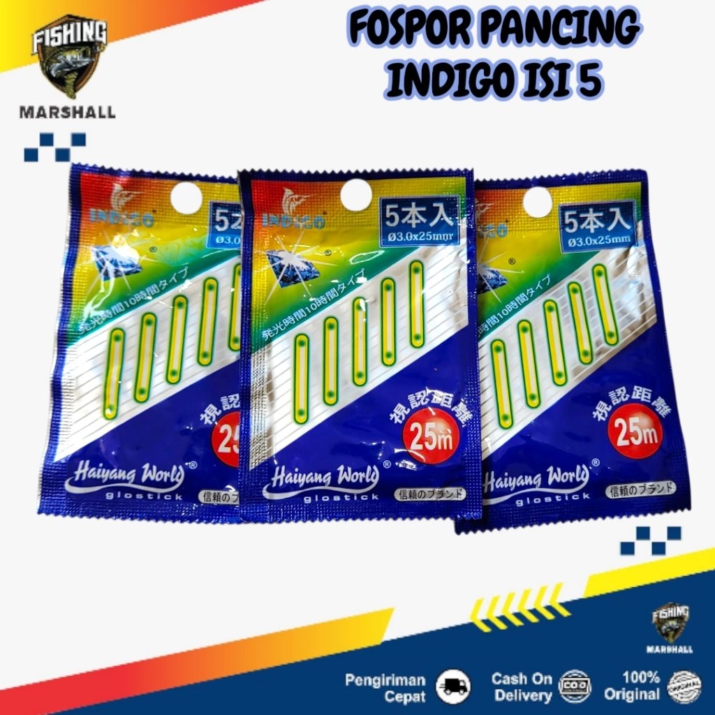 Fospor Fosfor Pancing Indigo Isi 5 Pcs | Fosfor Pelampung Pancing Malam Hari