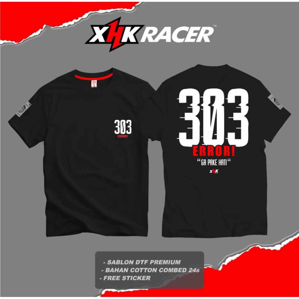 TSHIRT KAOS KATA KATA 303 EROR DTF MERAH