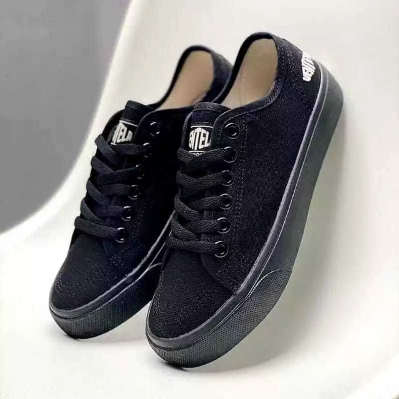 Ventela Alpha Full  Polos Pria Wanita - Sepatu Sneaker Pria Wanita Unisex Sepatu Sekolah Hitam Putih