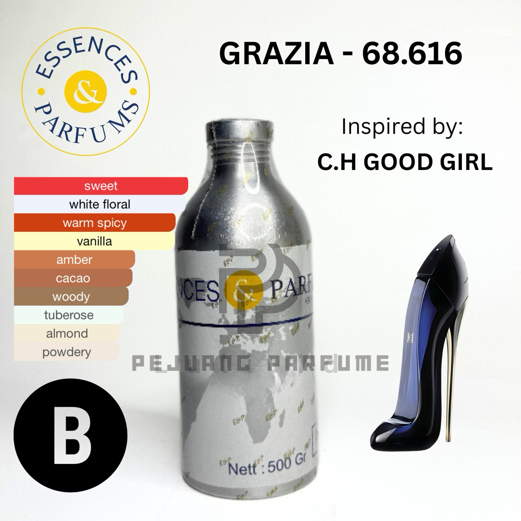 BIBIT GRAZIA 68.616 ESSENCES GRADE B | INSPIRED BY CH GD GIRL | BIBIT ESSENCES 100ML REPACK 500ML SE
