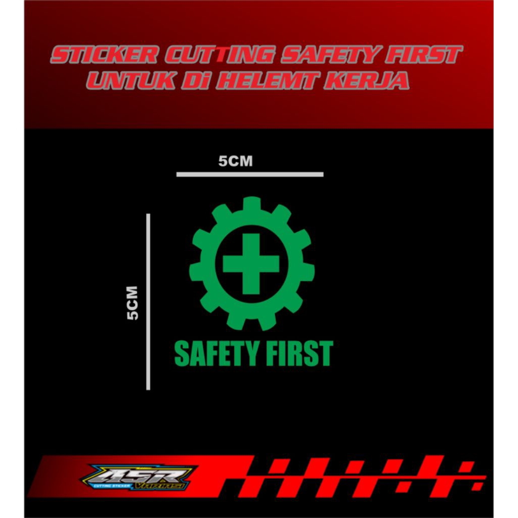 sticker helemt logo safety first, Sticker cutting logo safety fist