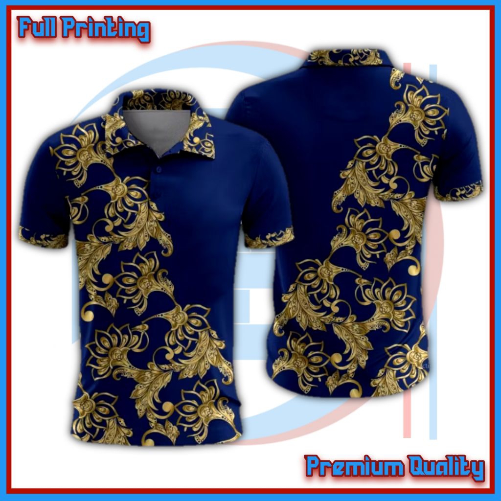 Kaos Polo Batik Pria / Wanita FULL PRINTING Premium - Motif Modern & Elegan