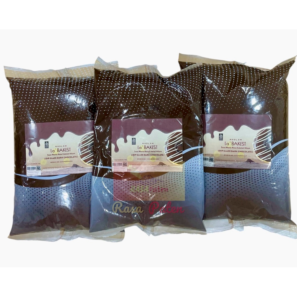 GLAZE DARK COKLAT 1 kg BANTAL Maglam La'Bakest Halal BPOM RI Selai Premium Makanan Kue