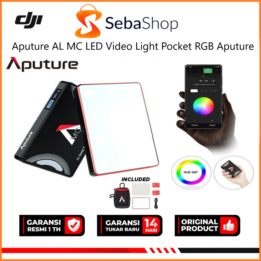 Aputure AL MC LED Video Light Pocket RGB Aputure MC Garansi Resmi Original - Aputure AL MC LED Video