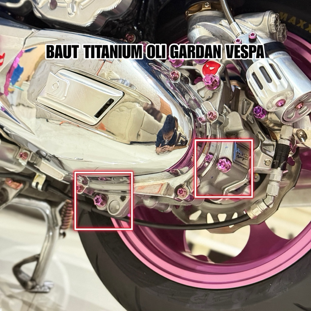 Baut Titanium Oli Gardan Vespa Matic Vespa Sprint Vespa Primavera Vespa S Vespa LX Vespa 3V Vespa IG