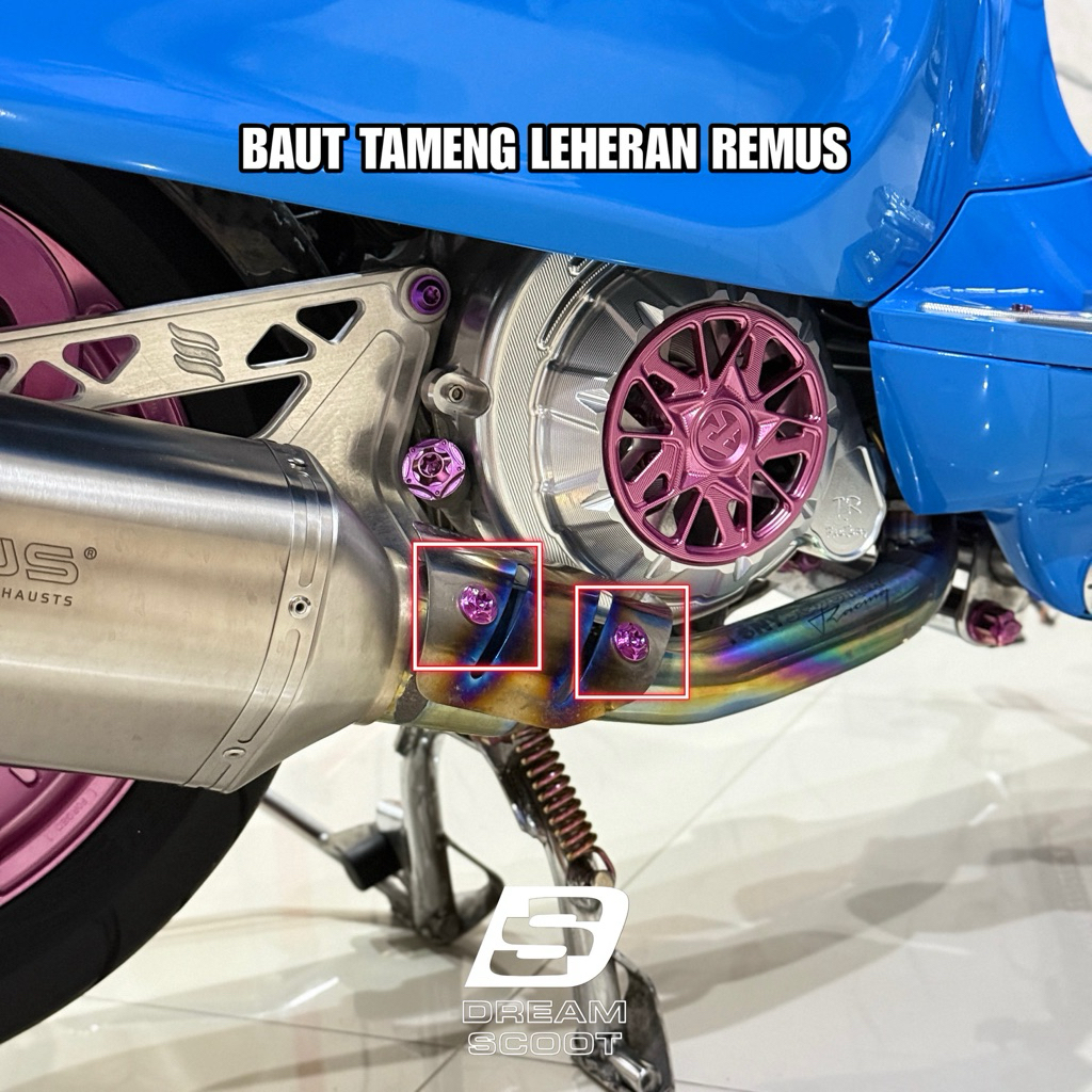 Baut Cover Leheran Knalpot Remus Hexacone Vespa Matic Vespa Sprint Vespa Primavera Vespa s Vespa LX 