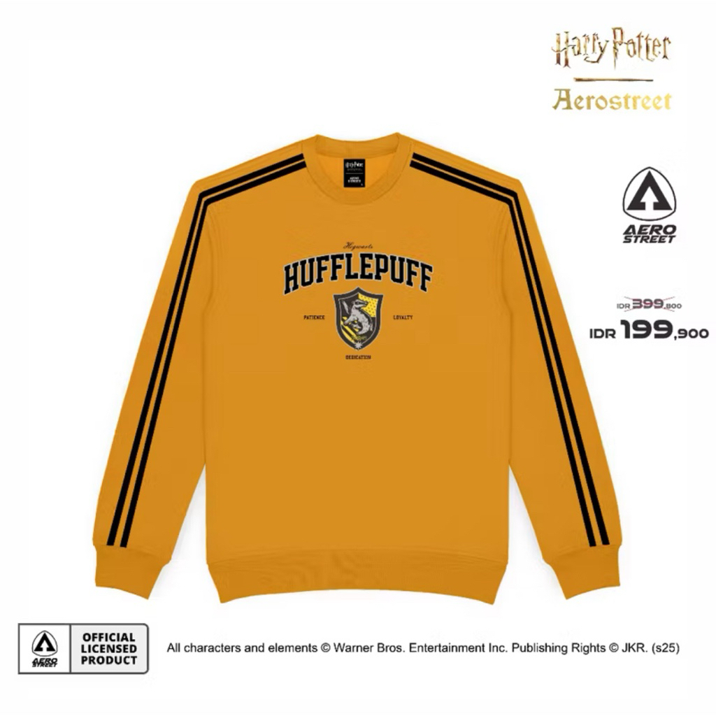 Original tshirt AEROSTREET kolaborasi Mauder maps Crewneck Gryffindor Hufflepuff Hogwart