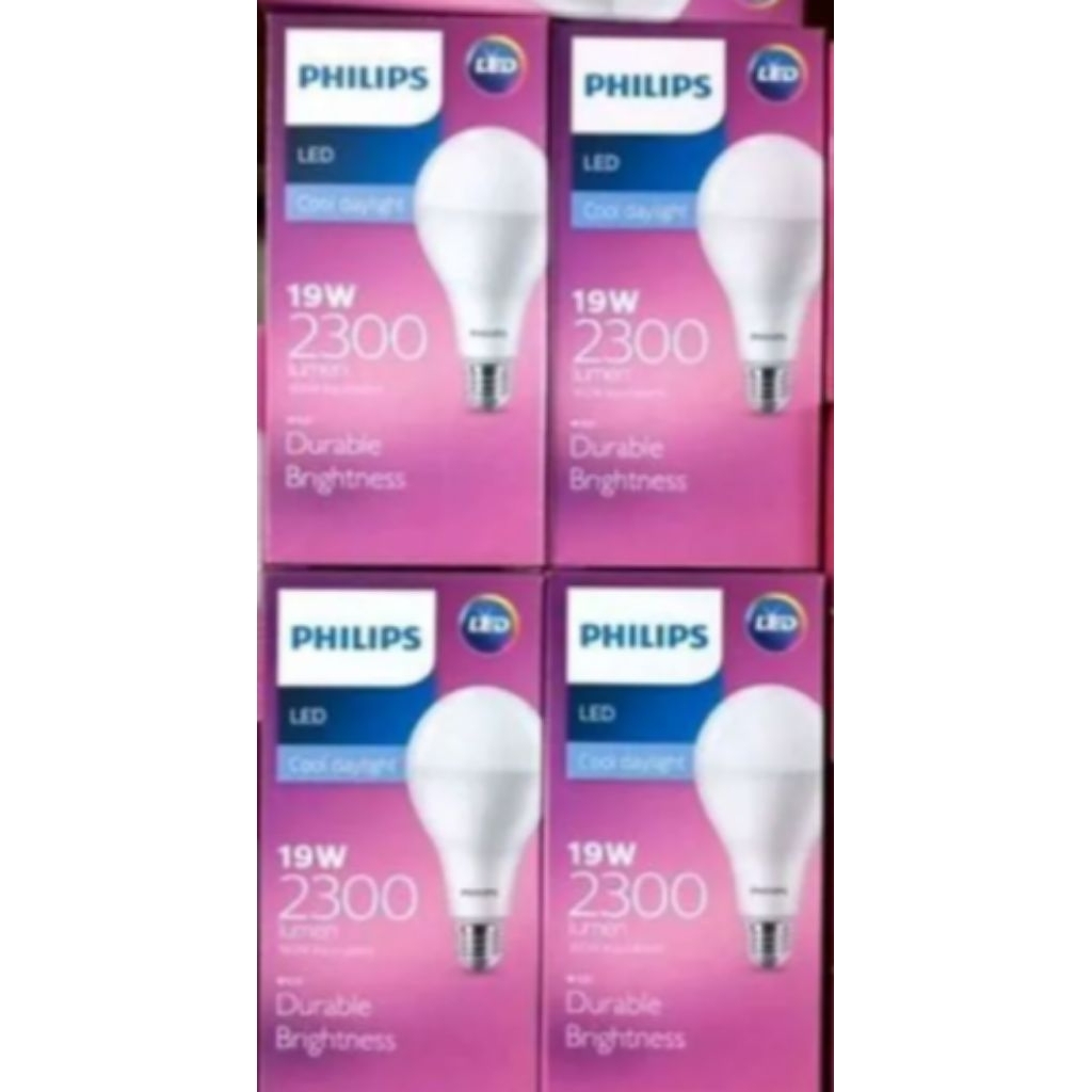 ISI 4 LAMPU PHILIPS LED COOL DAYLIGHT 19WATT.DURABLE BRIGHTNESS.ASLI ORIGINAL