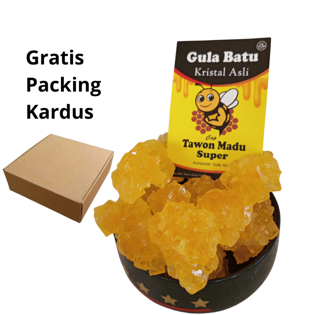 Gula Batu Kristal Kuning Asli 1-6kg – Cap Tawon Madu Super Premium