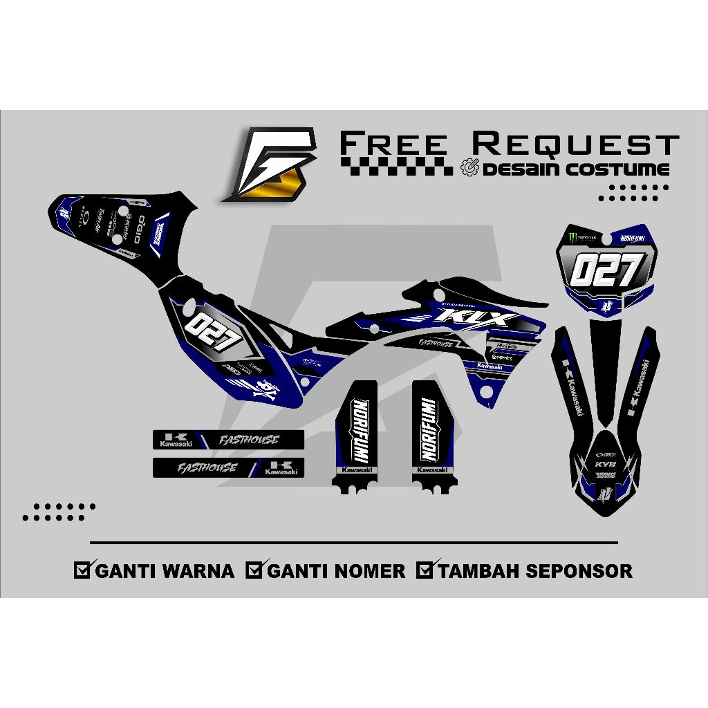 DECAL KLX GORDON FULL BODY / STIKER KLX GORDON / STIKER GORDON / DECAL GORDON