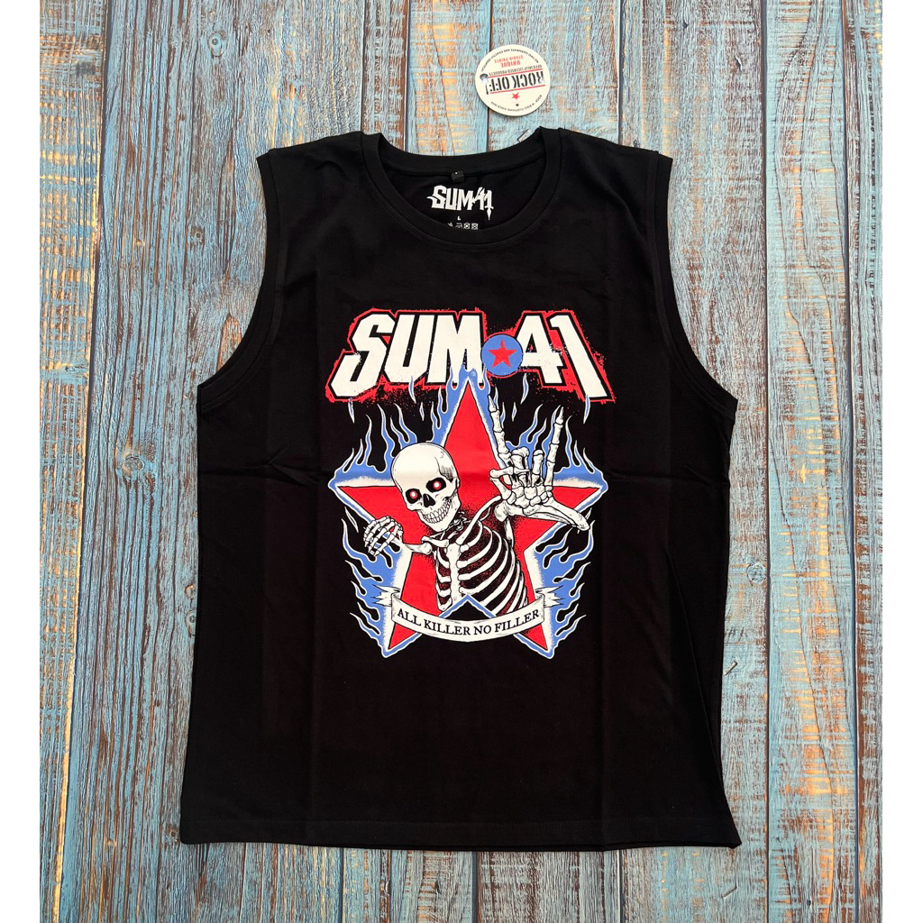 Kaos T-Shirt Band Sum 41 - Skeleton Tank Official Merchandise