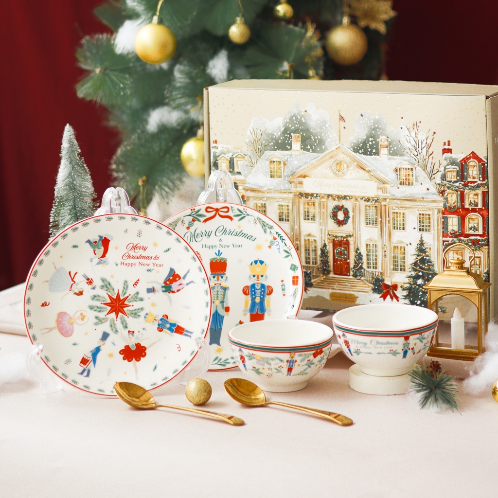 Hampers Natal Set Mangkok Piring Keramik Christmas Hampers Bowl Set Luxury Christmas Hampers Hampers