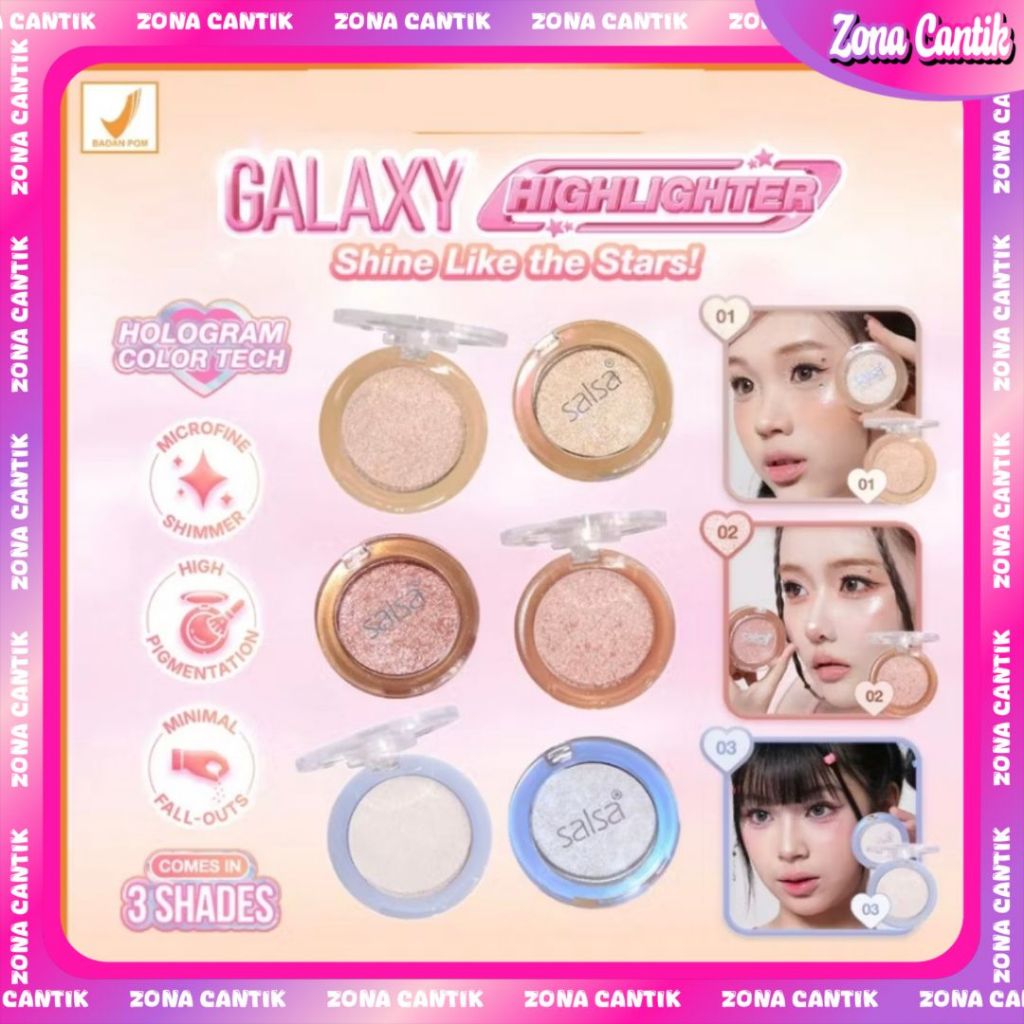 ZONA CANTIK - ￼SALSA Galaxy Highlighter - Highlighter salsa highlighter make up