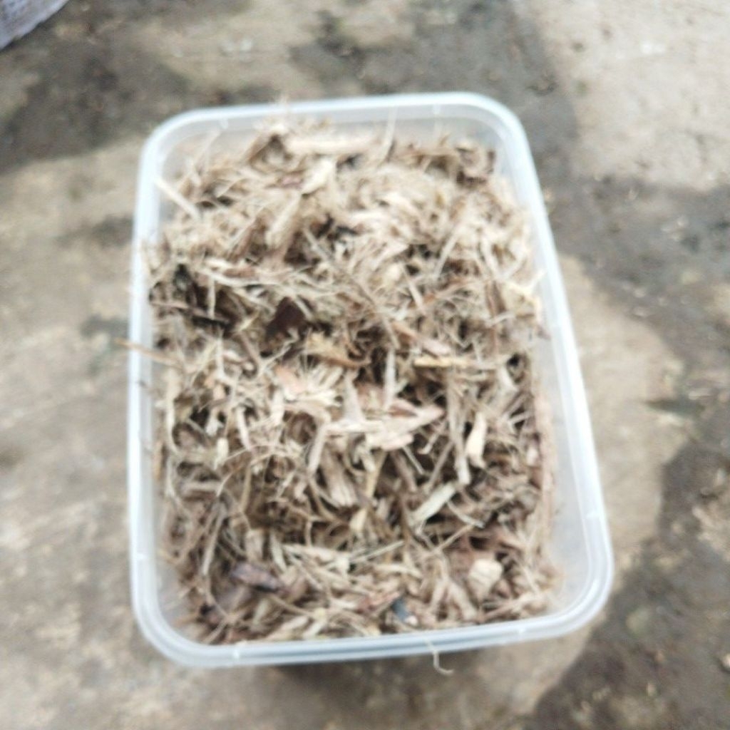 Cacah batang eceng gondok kering