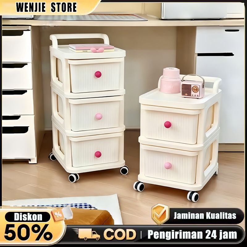 Rak susun plastik Rak Makanan Rak Dapur Rak Laci Susun Serbaguna Tempat Penyimpanan Katrol