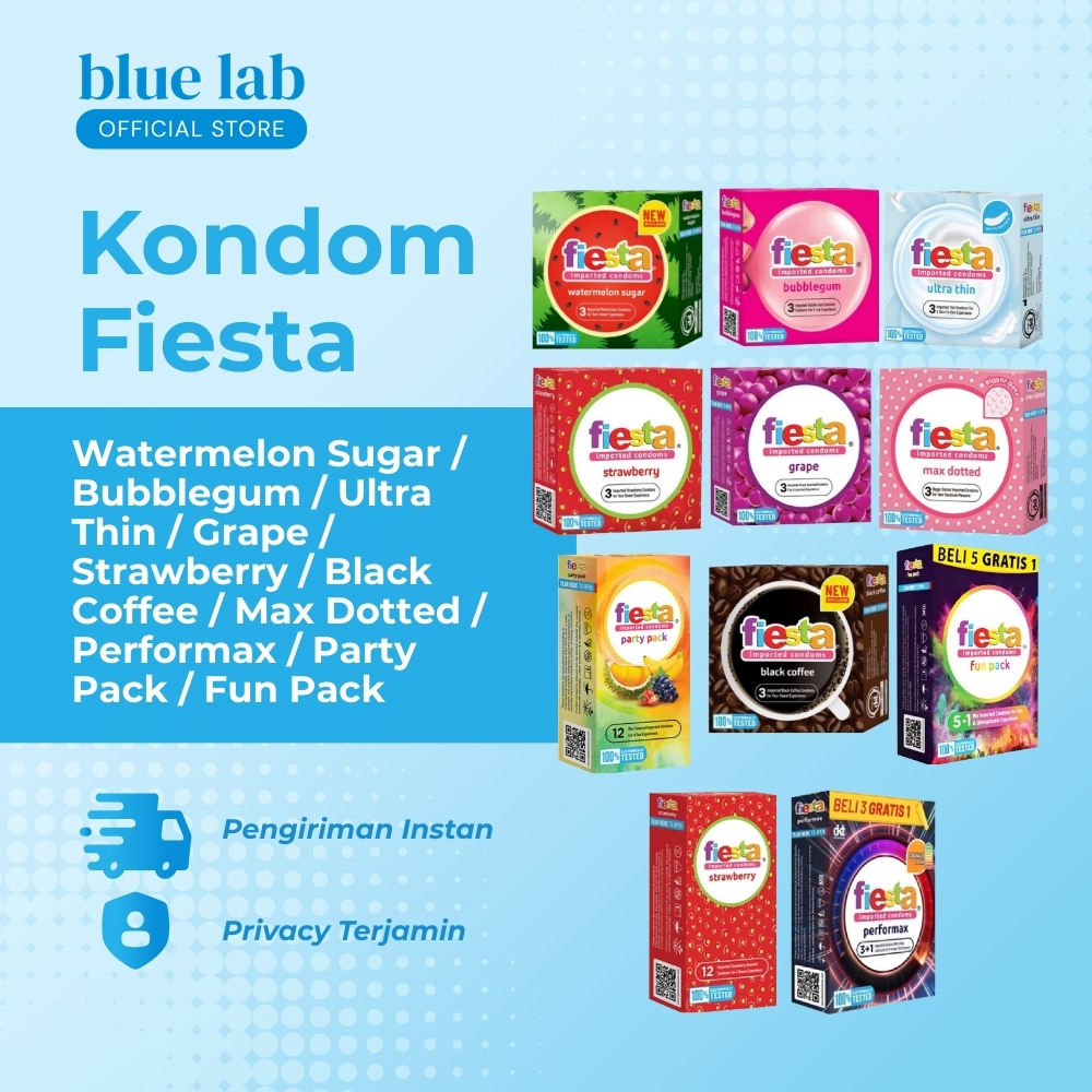 Kondom Fiesta All Varian Condom Rasa Aroma Buah Beragam Bergerigi Ultrathin Tipis