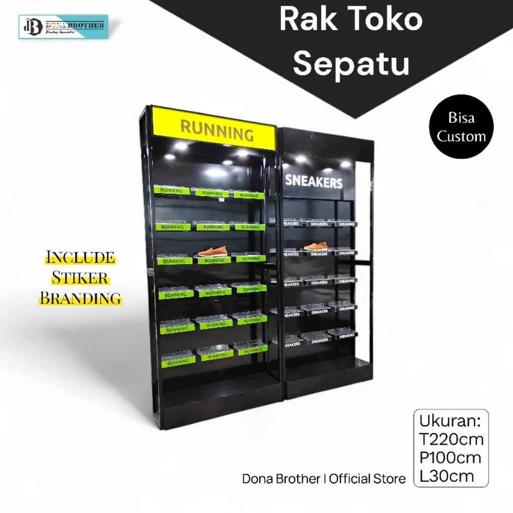 rak sepatu, rak display toko sepatu