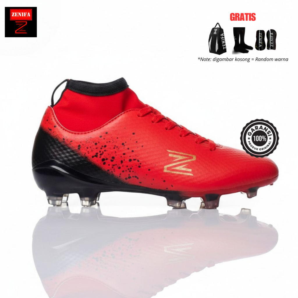 Zenifa - Sepatu Bola Zenifa Skylight Booth IN Red Black Berkualitas