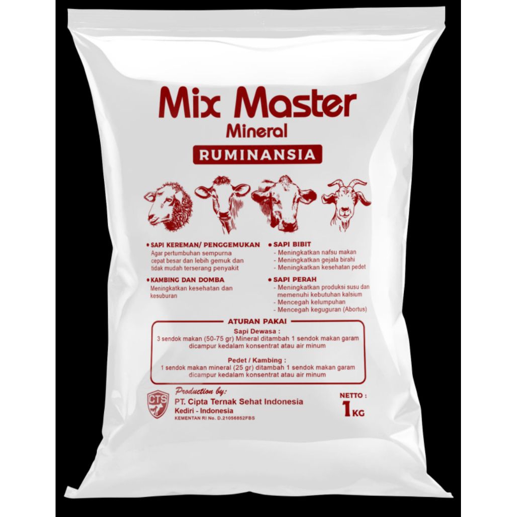 MIX MASTER MINERAL RUMINASIA KAMBING dan SAPI