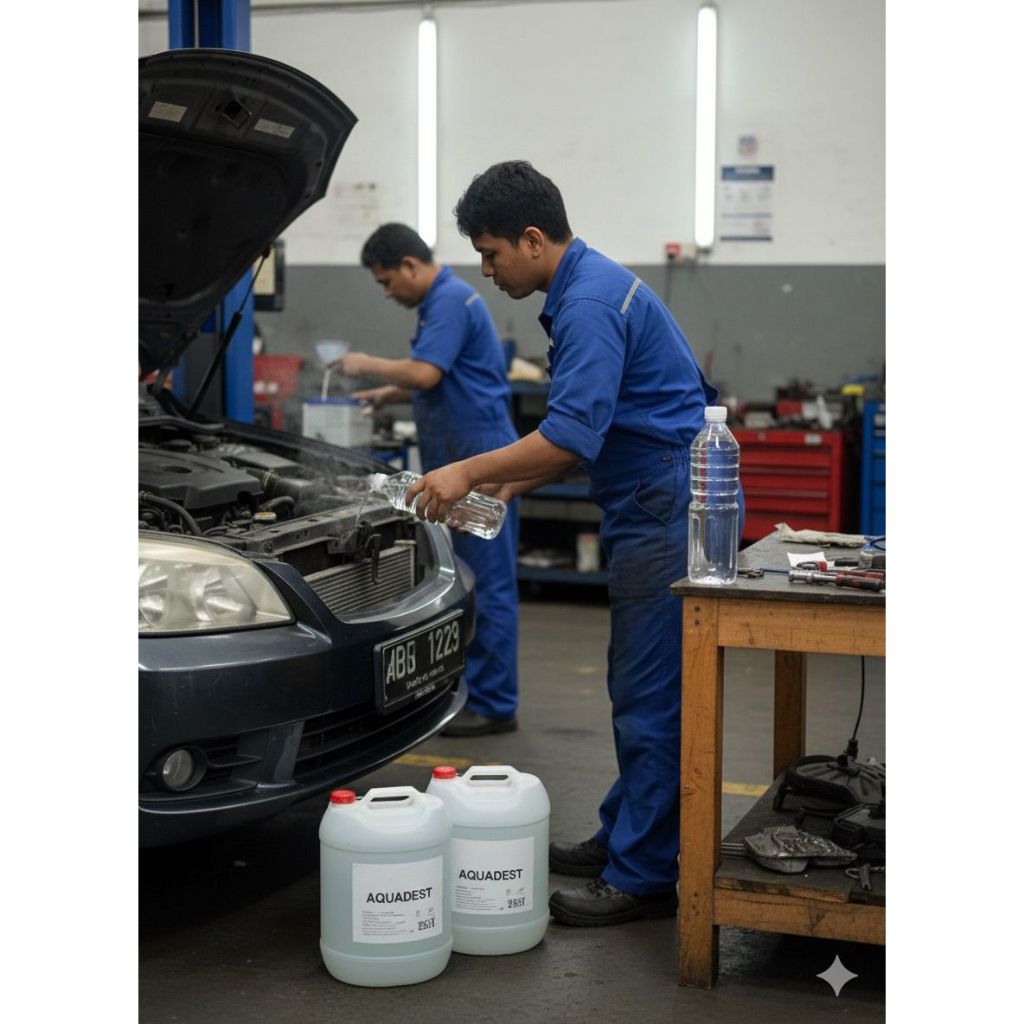 AQUADEST/AKUADES /AIR SULING MURNI  - Air Suling Aki & Radiator Mobil Motor