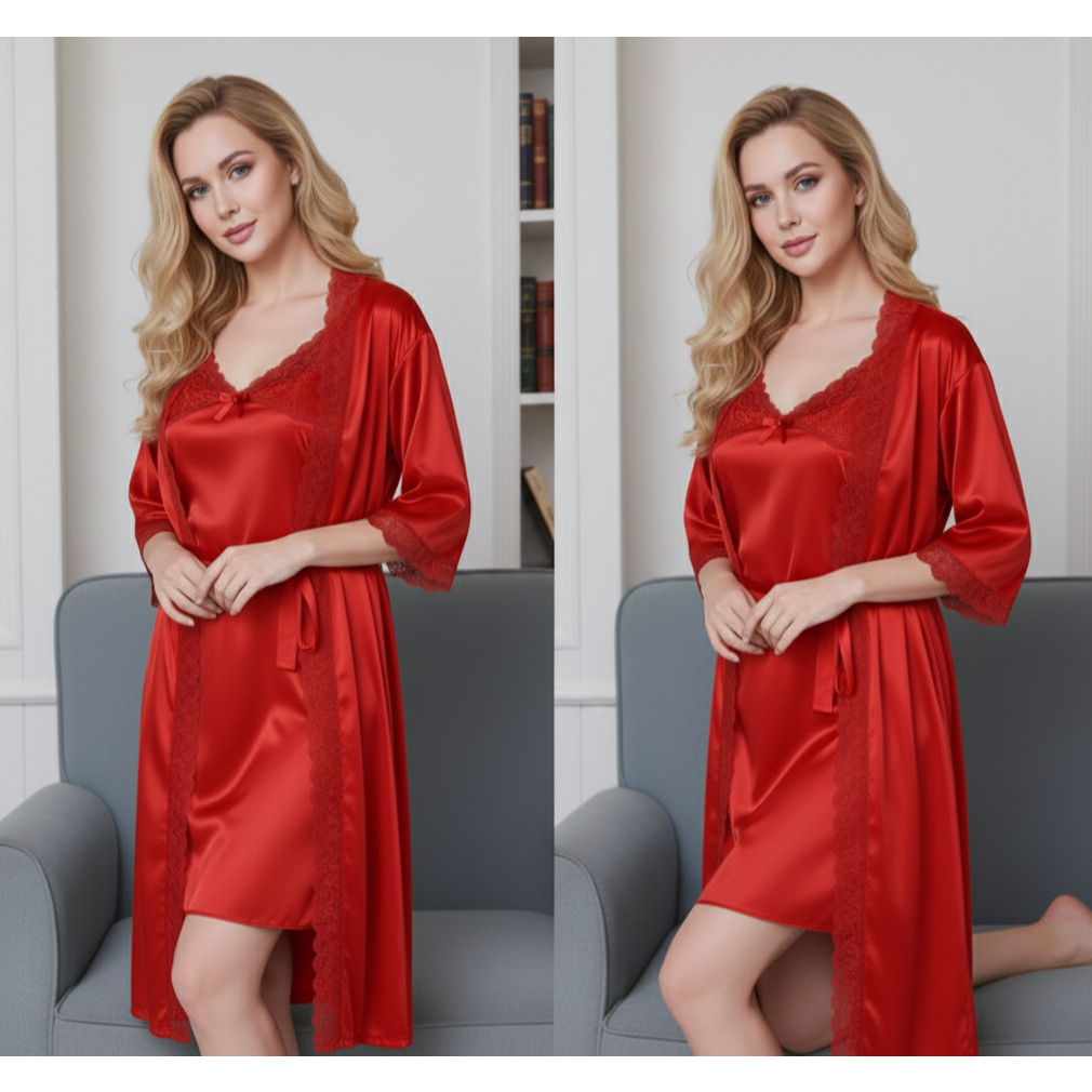 Baju Tidur Kimono Tricot Bahan Satin Premium