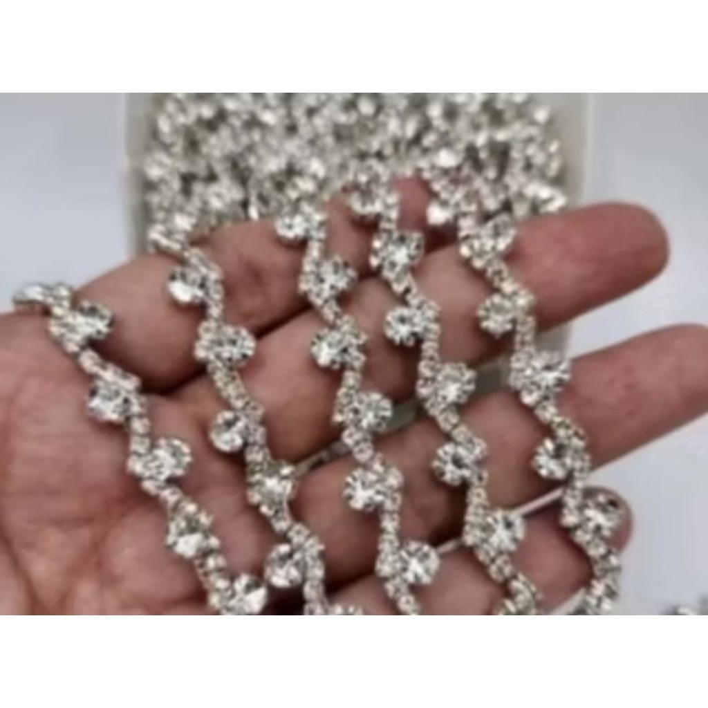 [10CM] Diamond Payet Rangkai Jahit Kristal Premiun