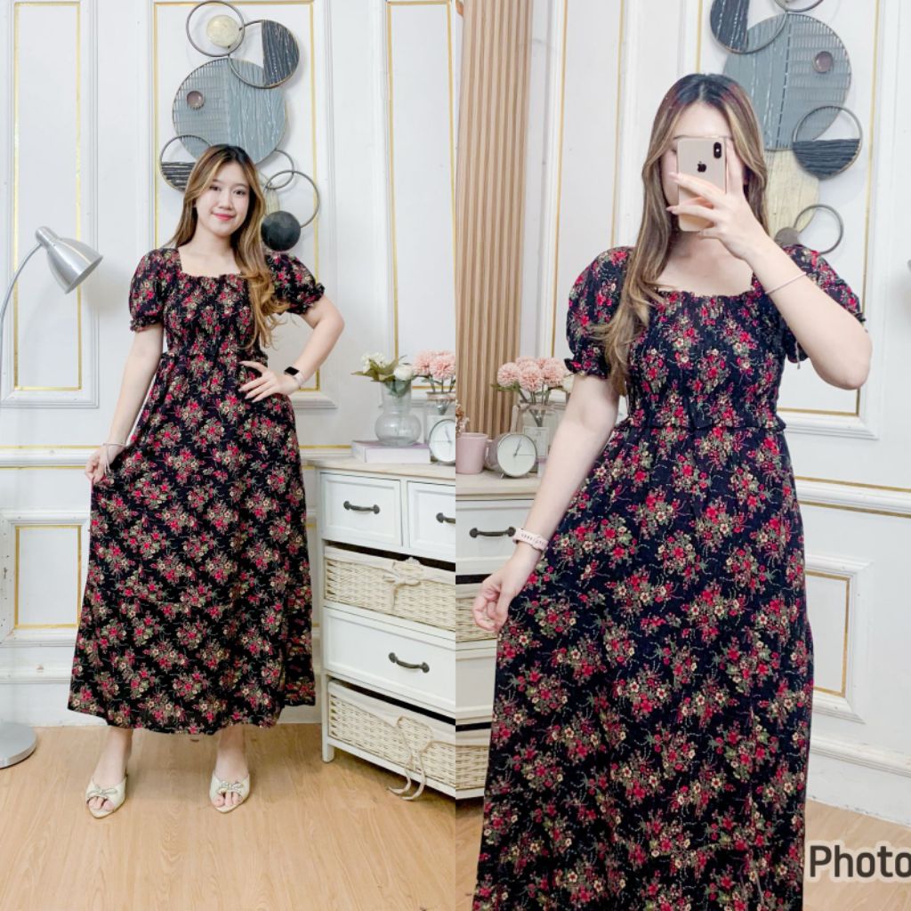 Long Dress Bali Canda Panjang Daster Adem Bahan Rayon Premium Bumil Busui Frendly