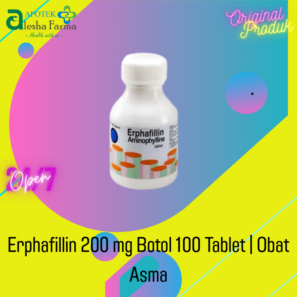 Erphafillin 200 mg Botol 100 Tablet | Obat Asma