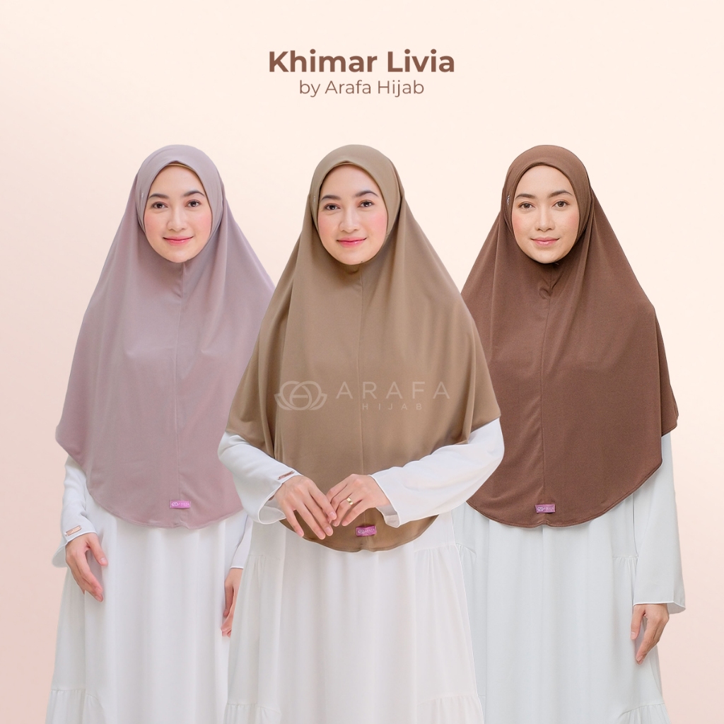 Arafa Hijab - Khimar Livia | Jilbab Instan Jersey Premium Non Pet | Kerudung Terbaru Kekinian 2025