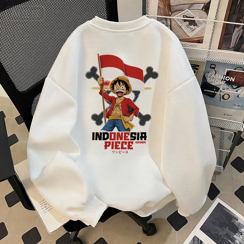 Baju kaos oversize luffy one piece sweatshirt | Baju kemeja lengan panjang keren | Baju kaos sweater