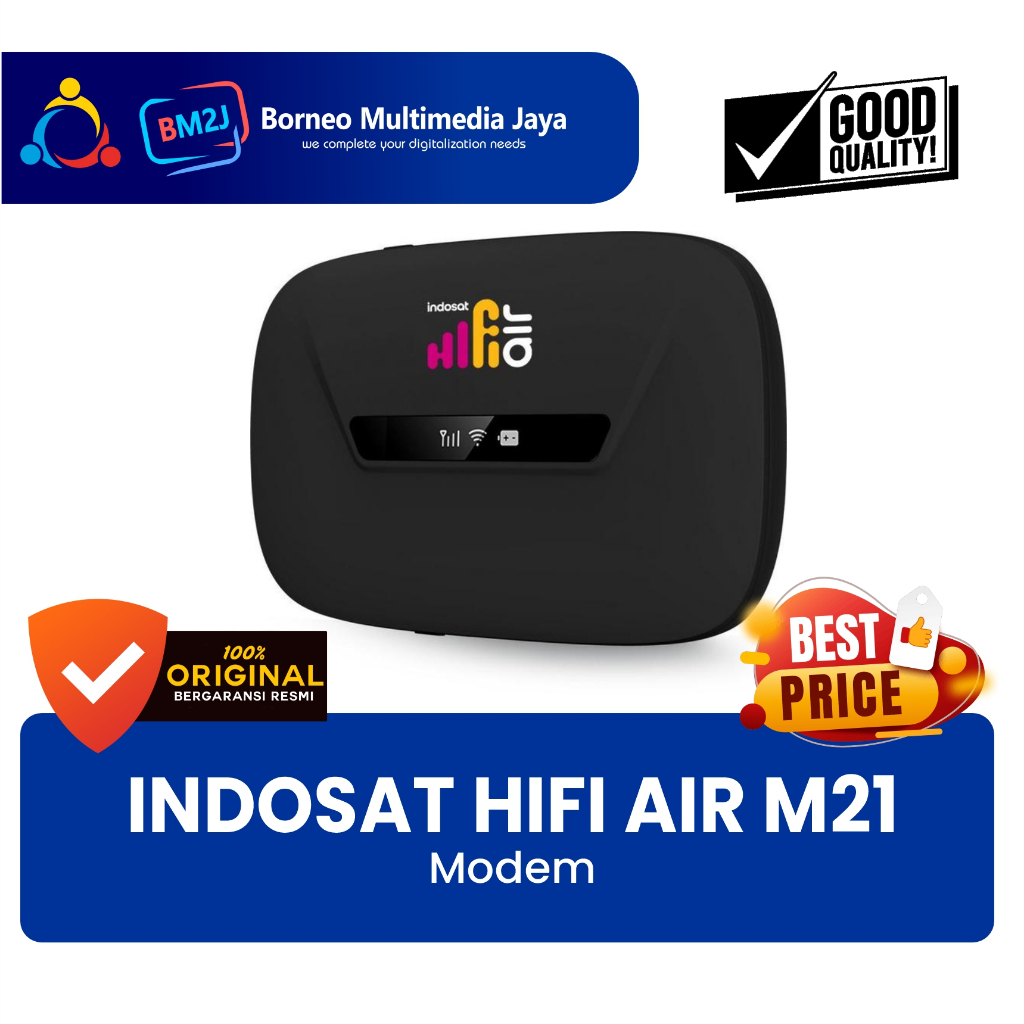 Indosat HiFi Air MiFi HKM M21 Modem WiFi 4G Free Tri Indosat 215GB 12 Bulan