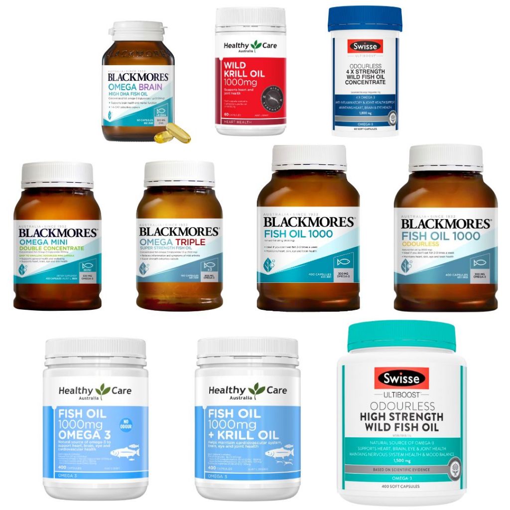 Healthy Care Fish Oil 1000mg Odourless 1000 mg 400 Capsules / Wild Krill Oil 60 Capsule / Omega 3 DH