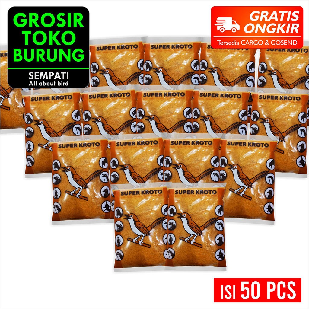 SEMPATI GROSIR Super Kroto Voer Halus Anti Stress 100gr Isi 50 Pcs Pur Pakan Makanan Burung Ciblek P