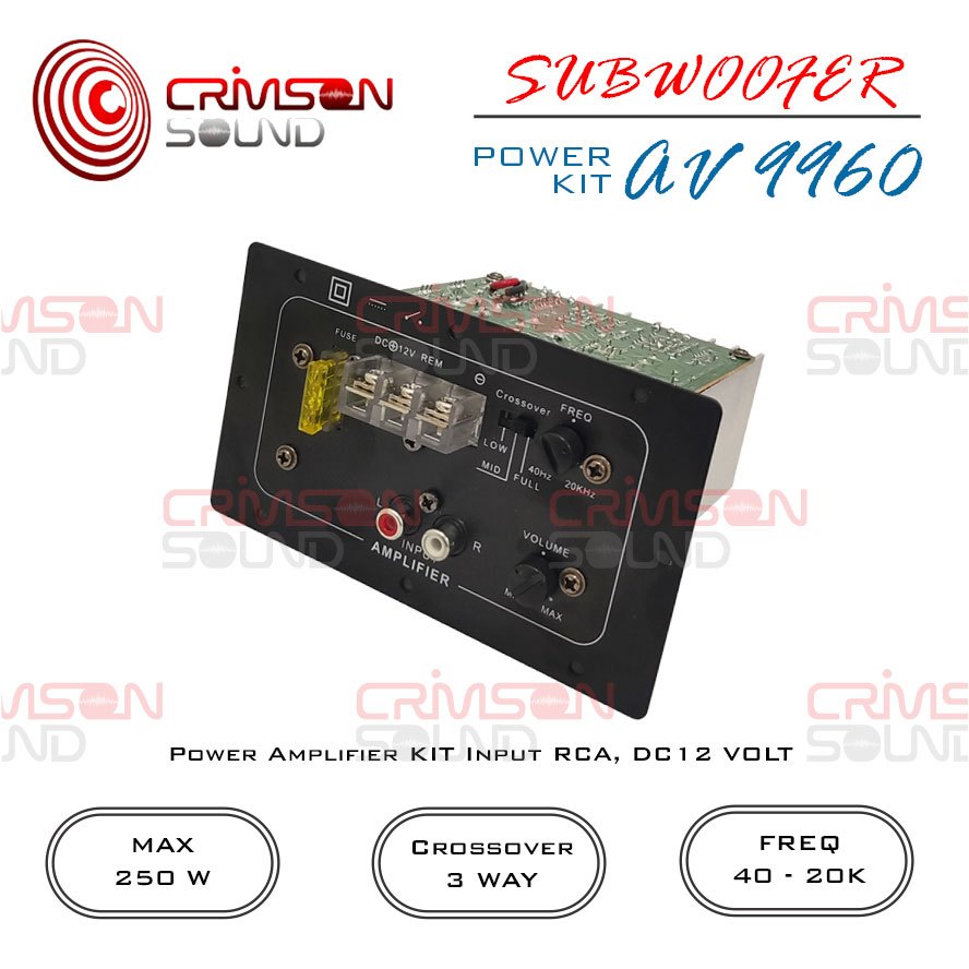 POWER AMPLI KIT SUBWOOFER 250 Watt BASS MANTAP AV-9960